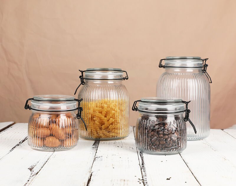 Factory Price Big Capacity Glass Jars with H Line