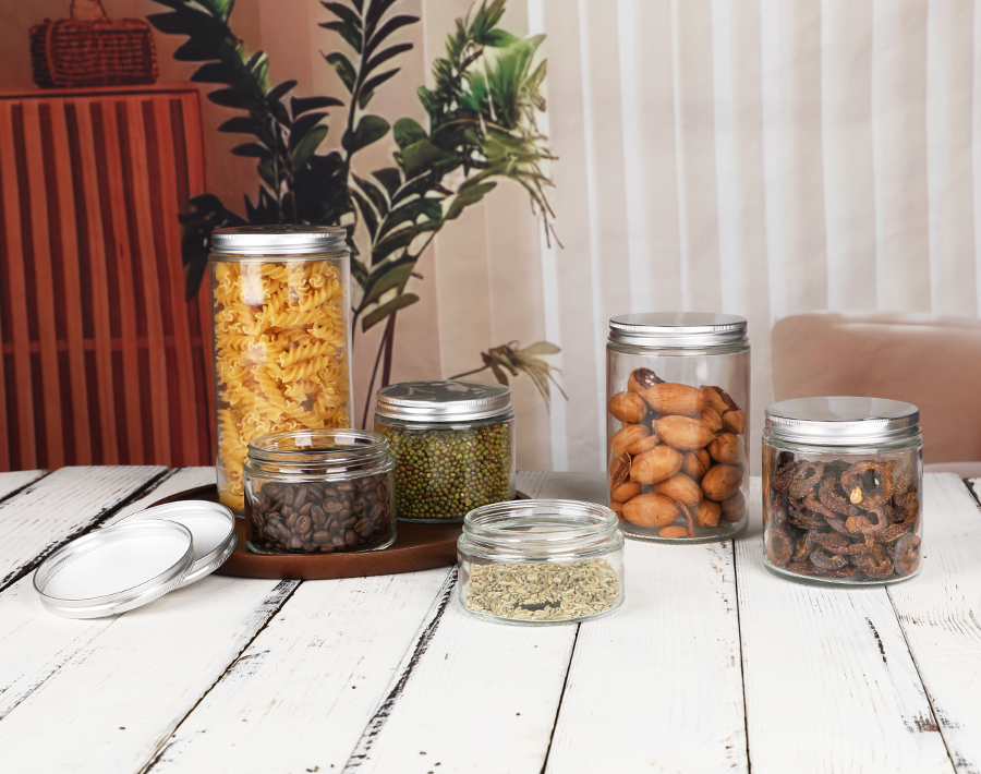 Wholesale glass storage jars 500ml coffee bean can cookies jar bulk 