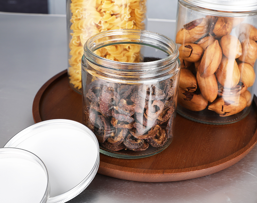 Wholesale glass storage jars 500ml coffee bean can cookies jar bulk 