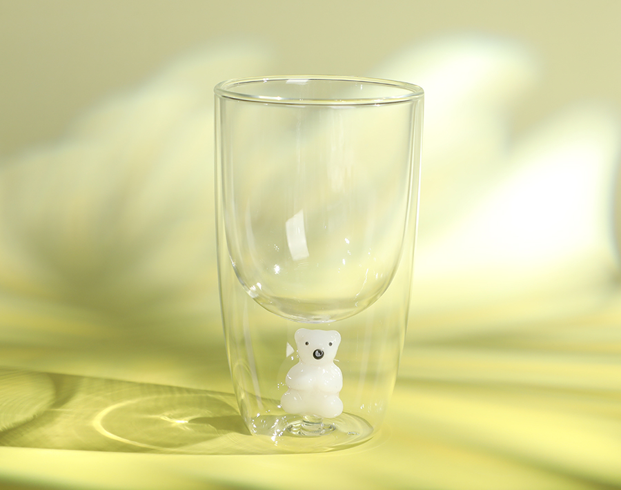 12oz 340ml wholesale handmade double wall glass cups glass stemless water cup tumbler 