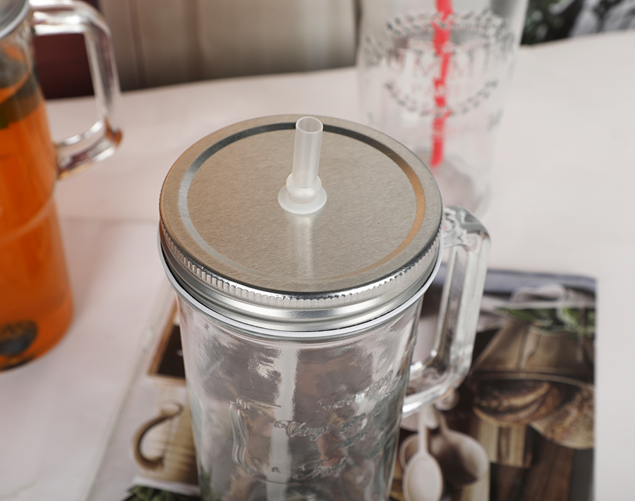 Glass Cup With Lid And Straw Drinking Tumbler For Iced Coffee And Juice