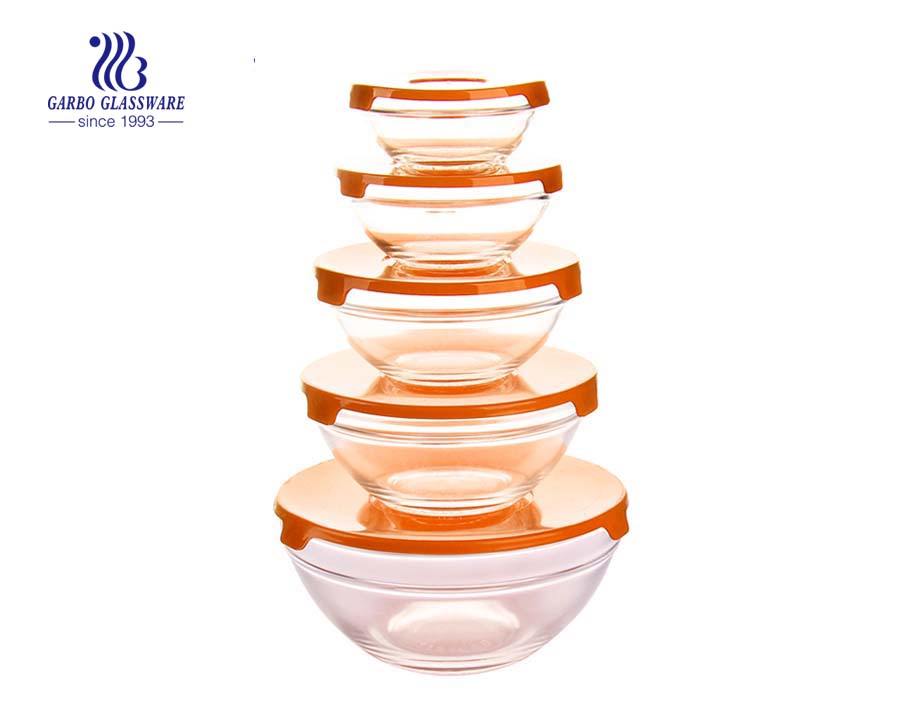 Wholesale cheap price 5pcs glass salad bowl set