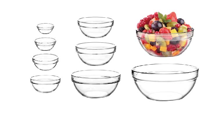 STOCKED 5" classic apple shape glass bowl