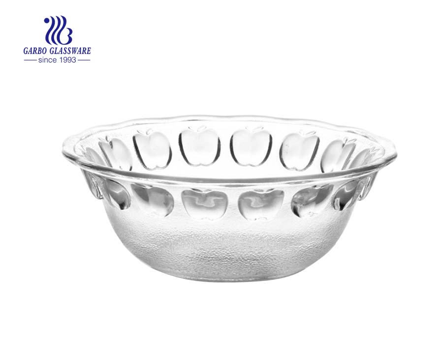 STOCKED 5" classic apple shape glass bowl