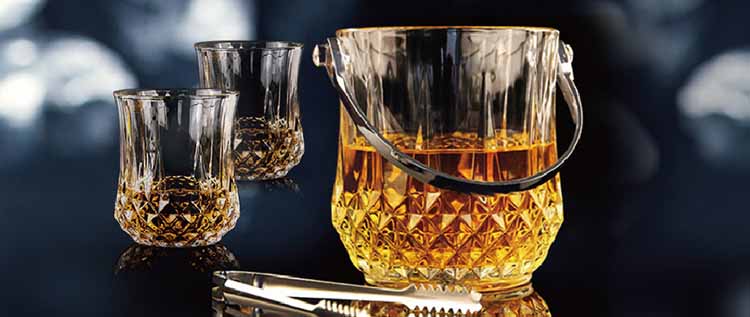 Whiskey Glass and Ice Bucket Set