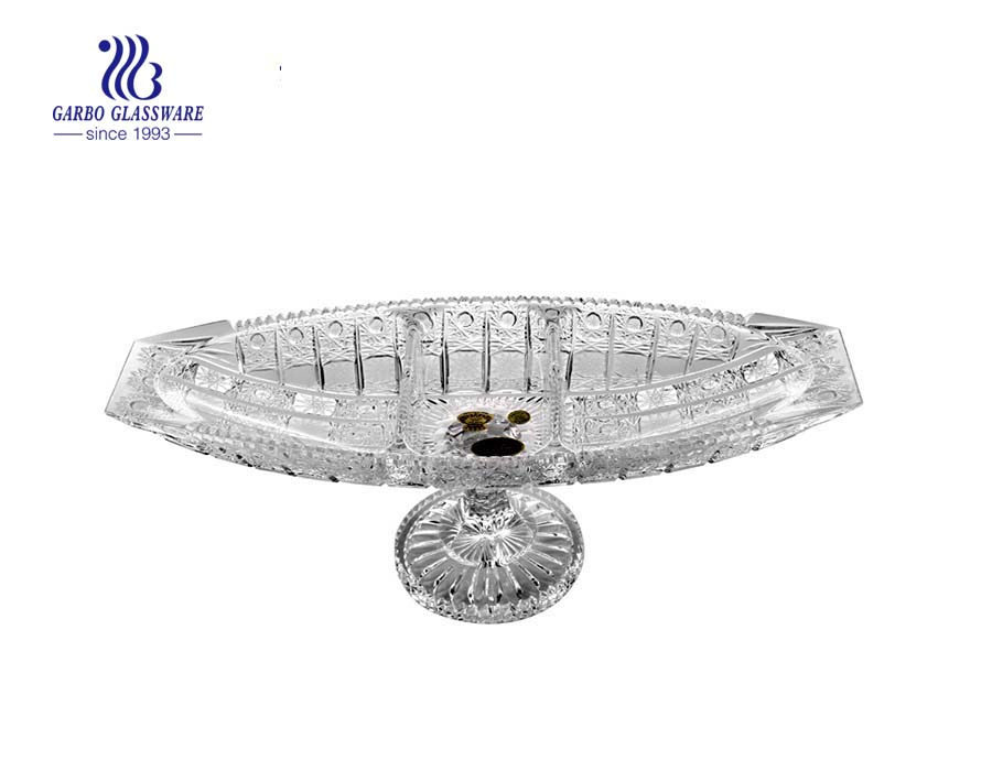 Sunflower Series of Glass Fruit Plate with Stand