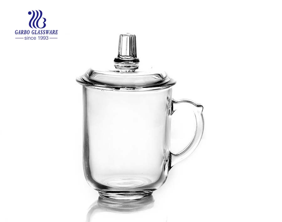 375ml glass tea mug with handle