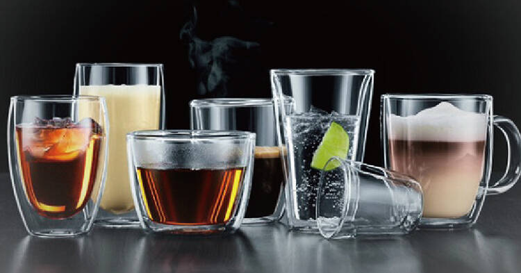 9OZ New arrival pyrex glass coffee cup double wall cup