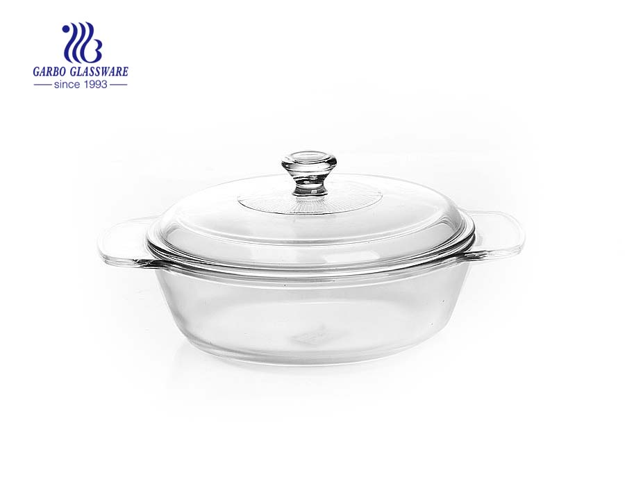 Pyrex 1.5L baking glass soup pot with ear handle