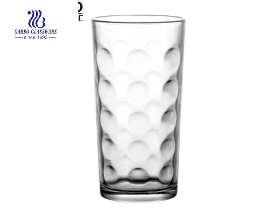 Copos de vidro de água com design de 9 onças