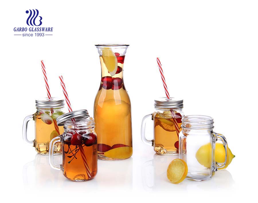 round glass mason jar set  5pcs set 1L and 420ml