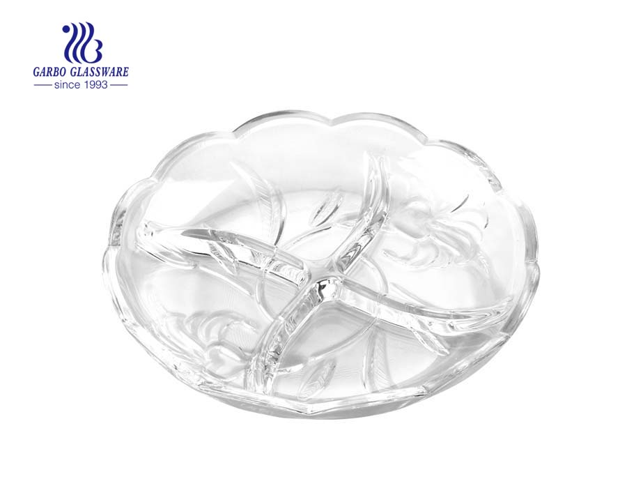 8.5 inch inexpensive clear glass dining plates made in CHINA