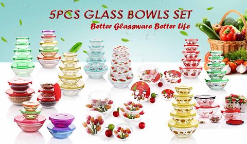 5PCS GLASS BOWLS SET