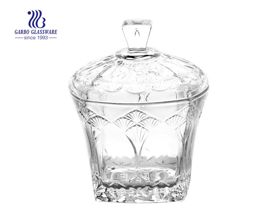 Square Shape Glass Candy Jar