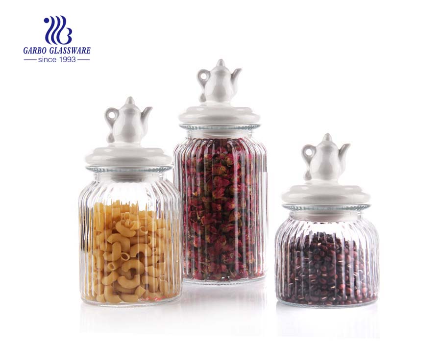1000ml glass kitchen storage jars  3 pcs set