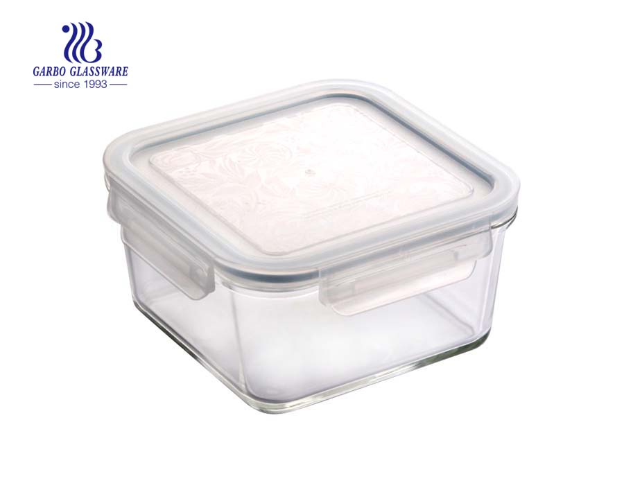 1.1L High borosilicate square food glass containers