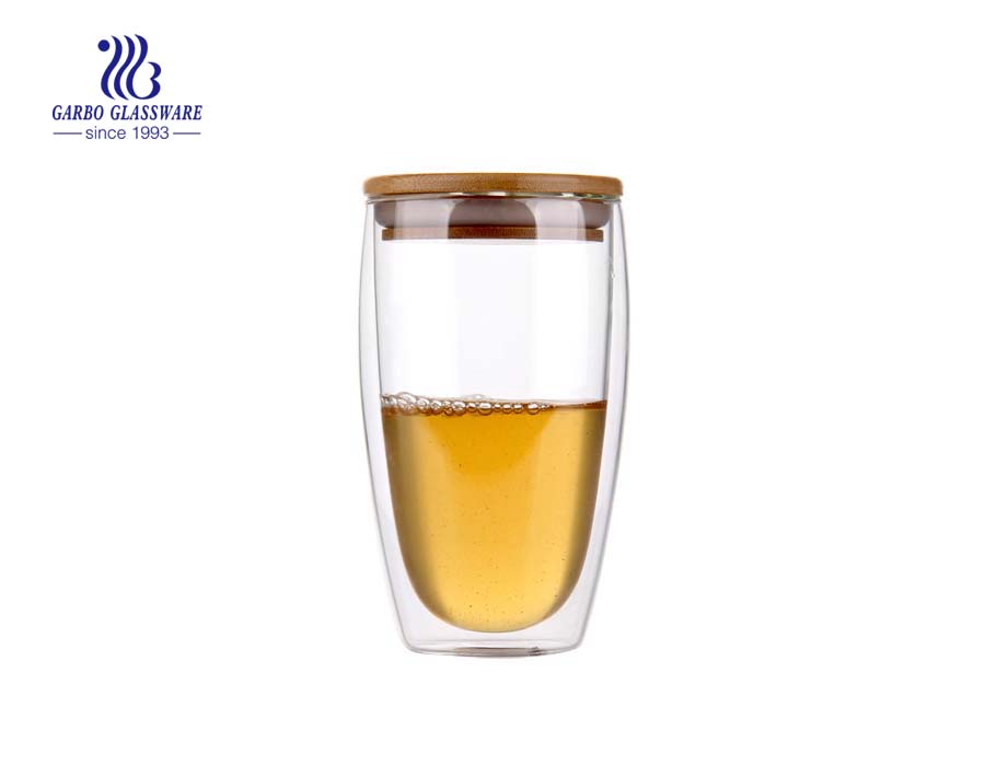 glass cups with bamboo lids wholesale