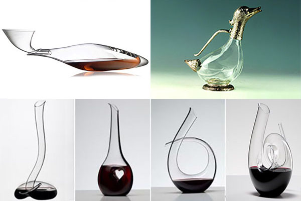 Different shapes of wine decanter