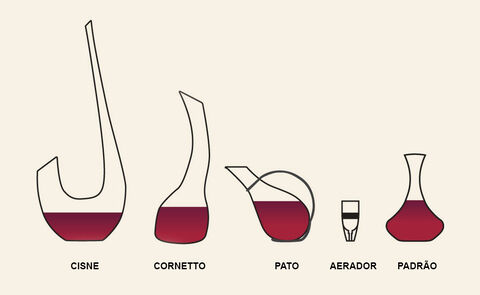 Different shapes of wine decanter