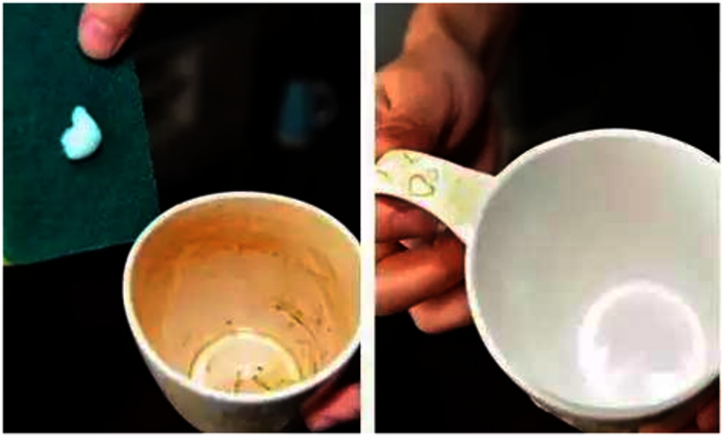 How to remove the Tea dirt from the cup?