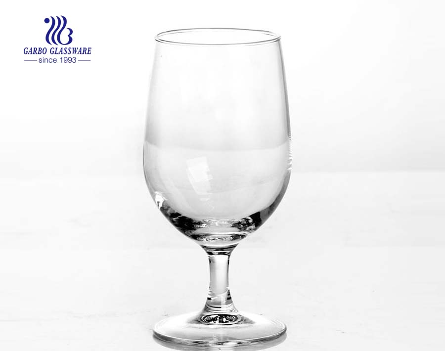 410ml glass goblet with stem good quality