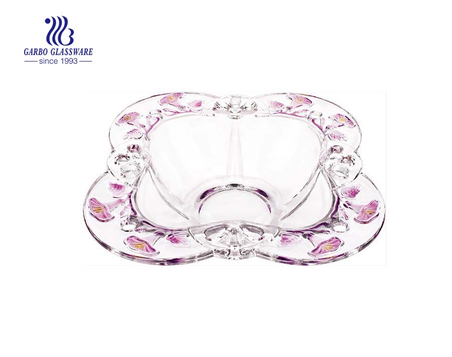 10.24'' Glass bowl with glory spray design