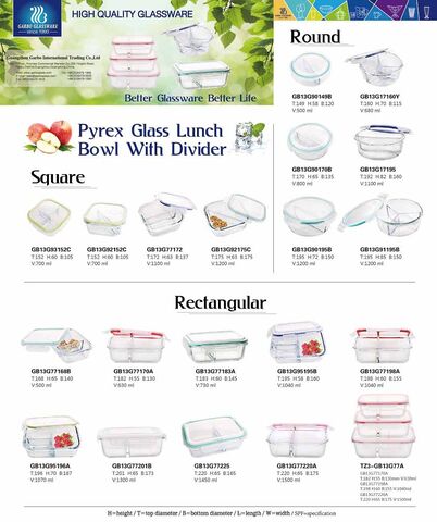 The most popular glass lunch box with different compartment divider