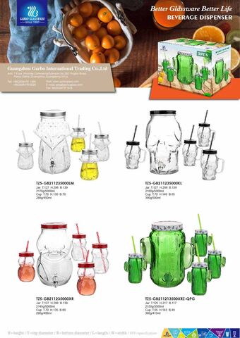 5PCS GLASS DISPENSER WITH MASON JAR SETS