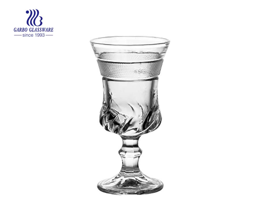 120ml juice drinking glass goblet with high white clear quality