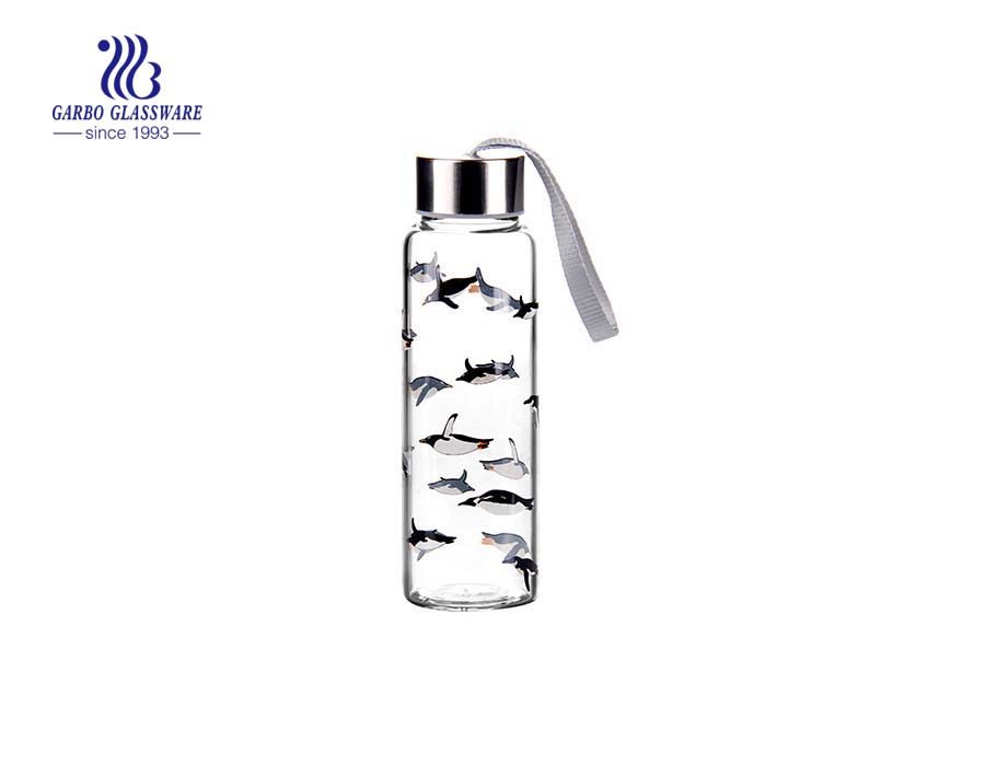 280ml Printing Lovely Design Glass Water Bottles Wholesale