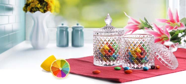 Golden Decaled Wedding Klassische dekorative Glas Candy Jar