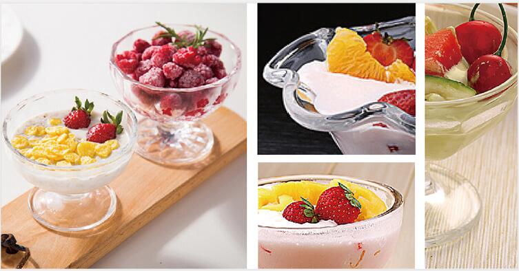 China Classical Style Popular Design Engraved Glass Ice-cream Cup