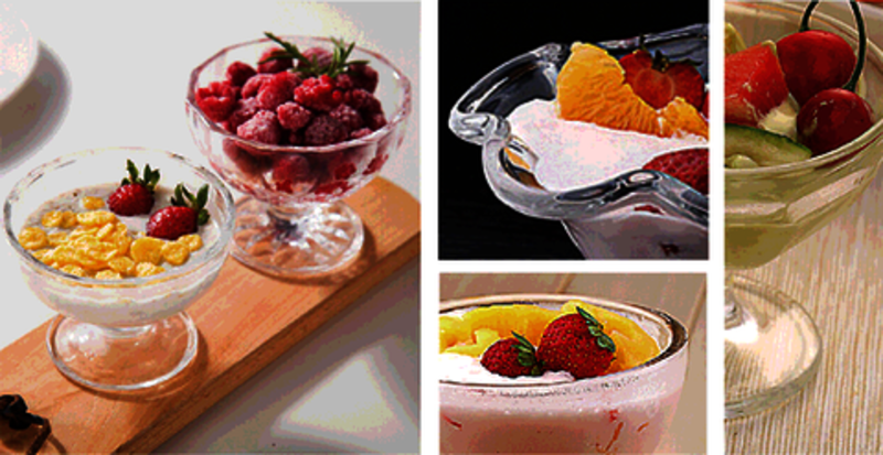 China Classical Style Popular Design Engraved Glass Ice-cream Cup