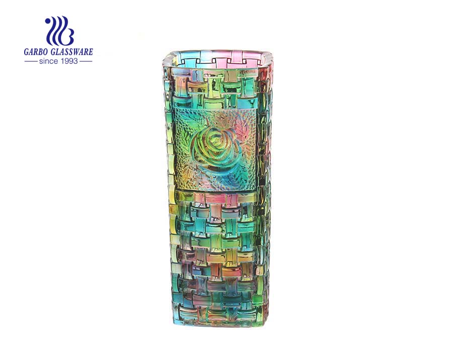 New design crystal art glass flower vase for wedding decoration