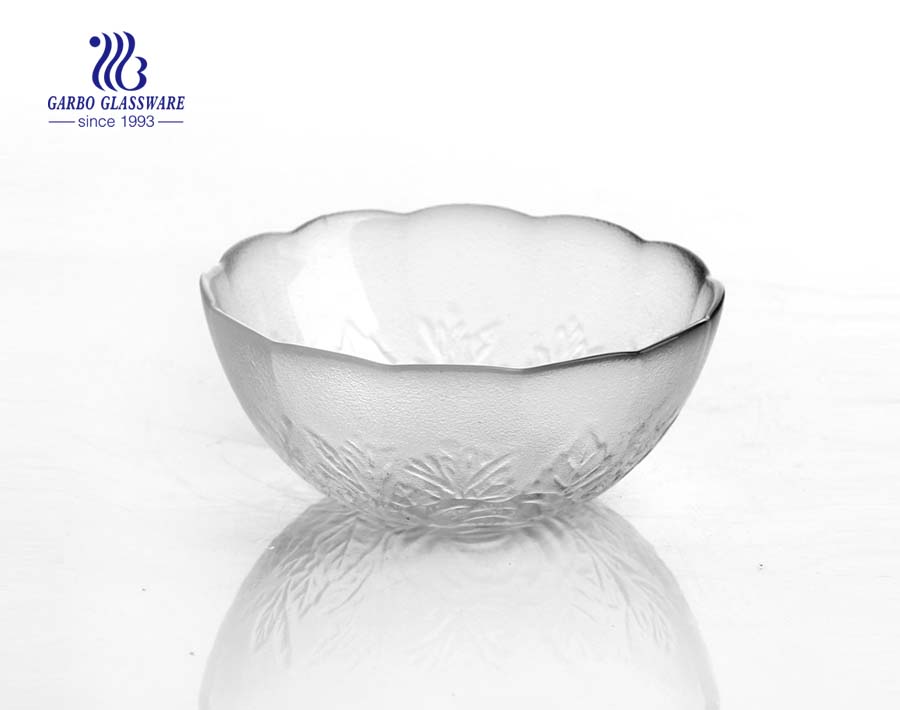 Wholesale Cheap Crystal Decorative Flower Shape Clear Glass Salad Bowl