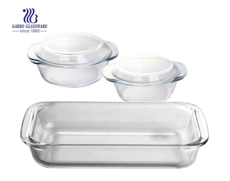 Bộ đồ nướng an toàn cho tủ đông 3 món Pyrex, bát có nắp