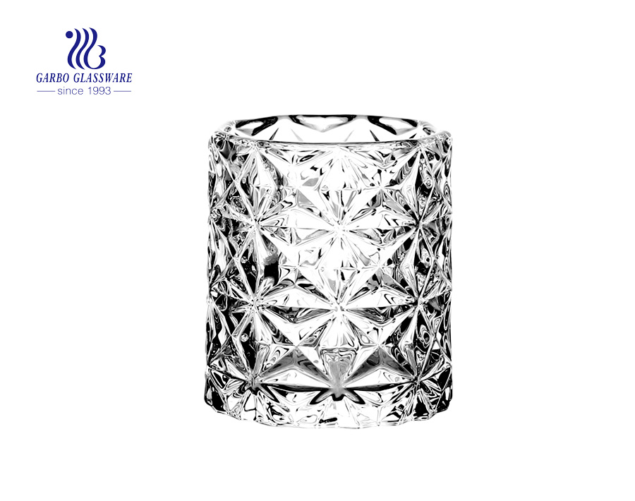 Candelero de cristal de forma redonda para uso de decoración