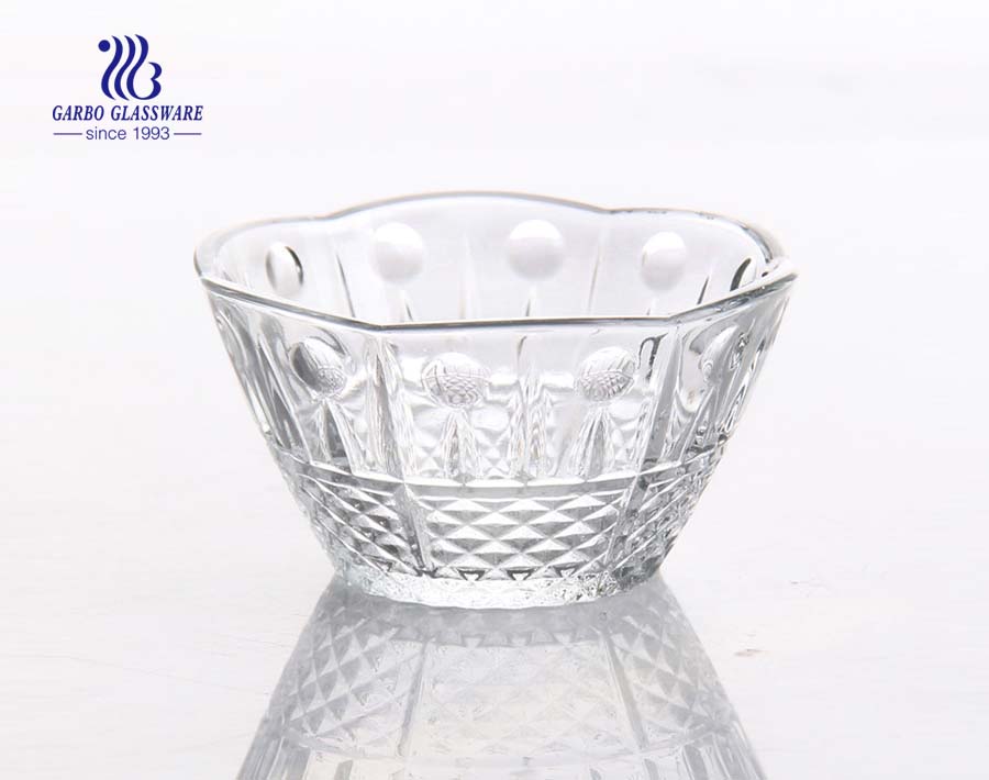 4inch small wave design glass food contain bowl