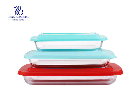 Pyrex 3PCS Set de cuisson rectangulaire avec couvercle en silicone