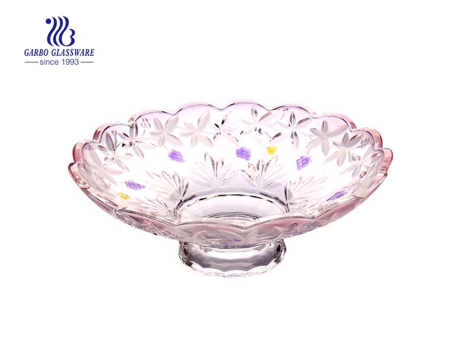 Environment-friendly 12.01'' Glass Colored Bowl for Fruit Serving