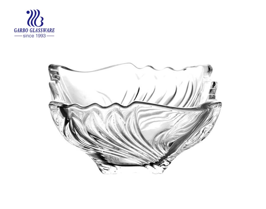 Decorativo 4.13 "Bowl de cristal cuadrado para el banquete de boda en casa que sirve ensalada de postre