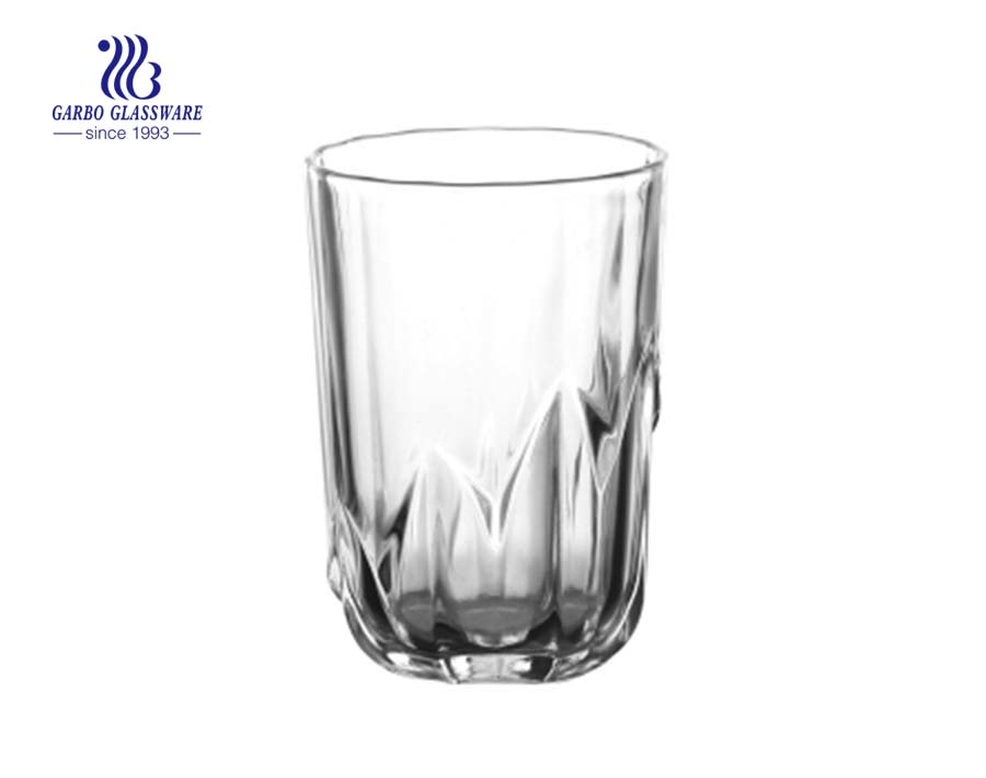 Vaso de vidrio transparente de alta calidad de 8 oz de agua prensada y jugo