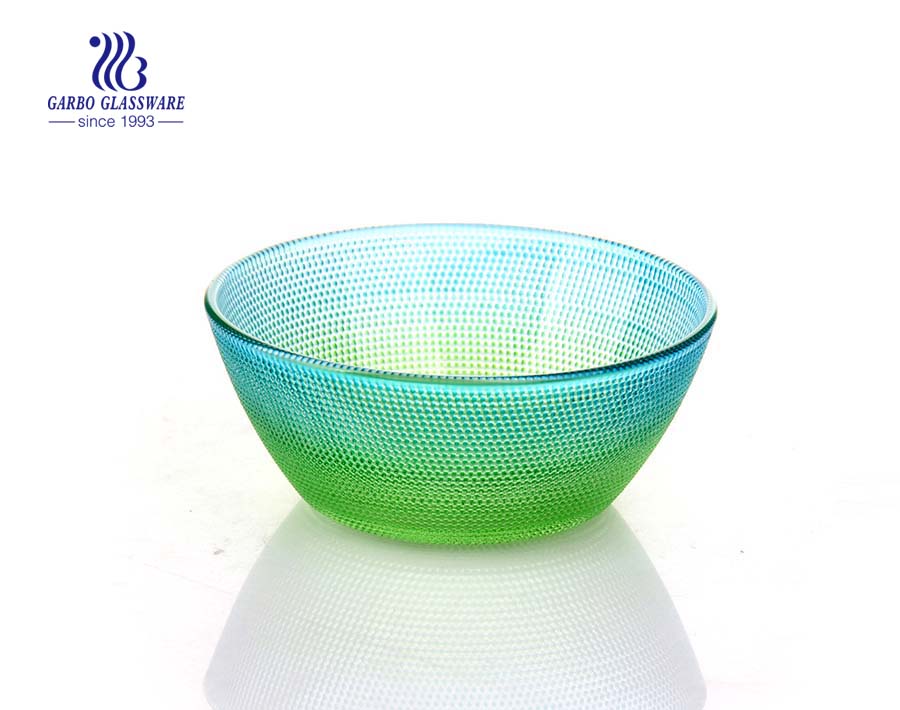 Spray gradient color fancy glass bowl for home wedding serving and decoration