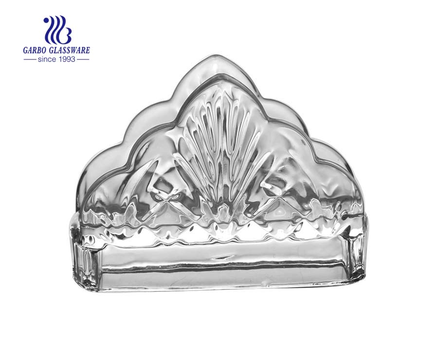 Suporte de guardanapo de vidro decorativo de cristal Garbo perfeito para guardar guardanapos na mesa