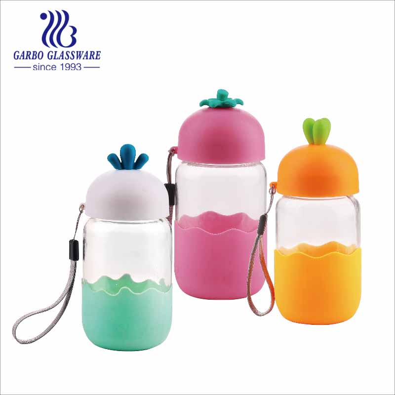 portable glass bottles with plastic cover