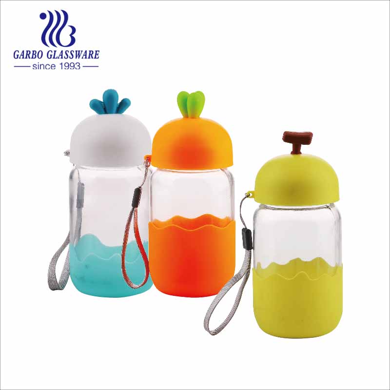 portable glass bottles with plastic courful cover