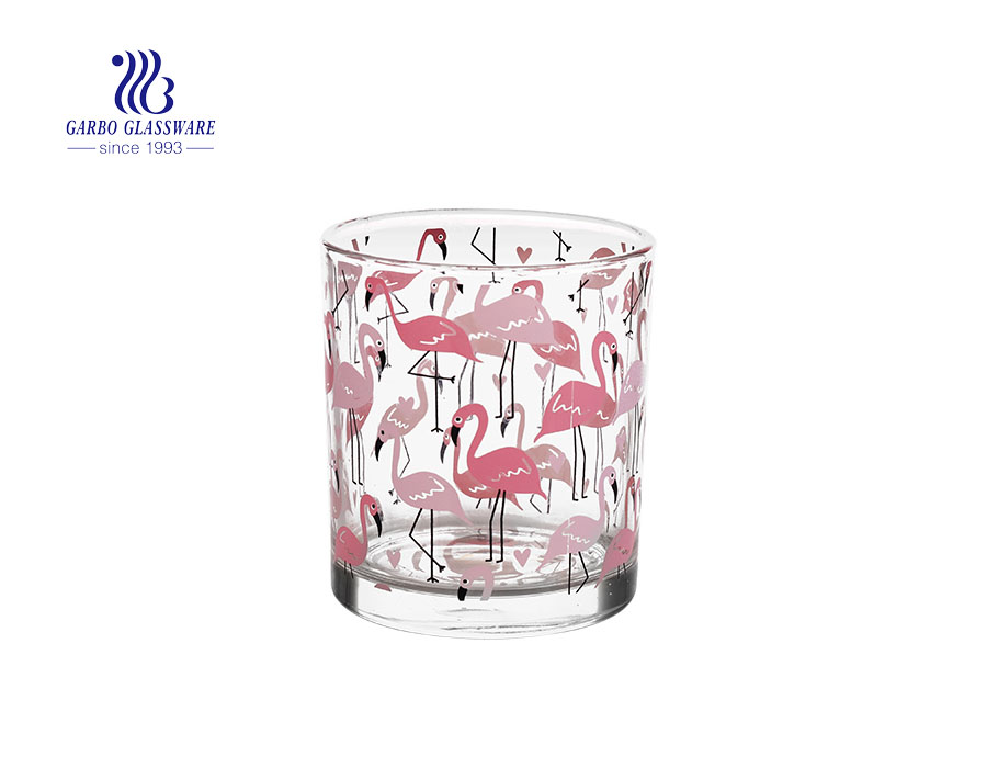 Bougeoir en verre populaire flamant rose