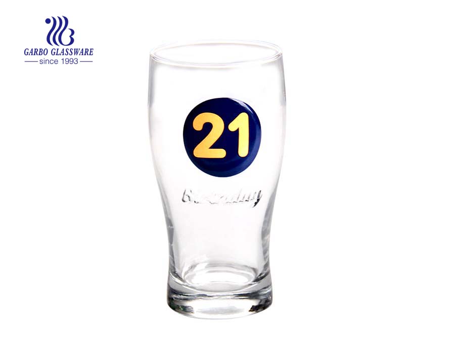 580 ml décalcomanies bière boire verre soufflé tasse en verre