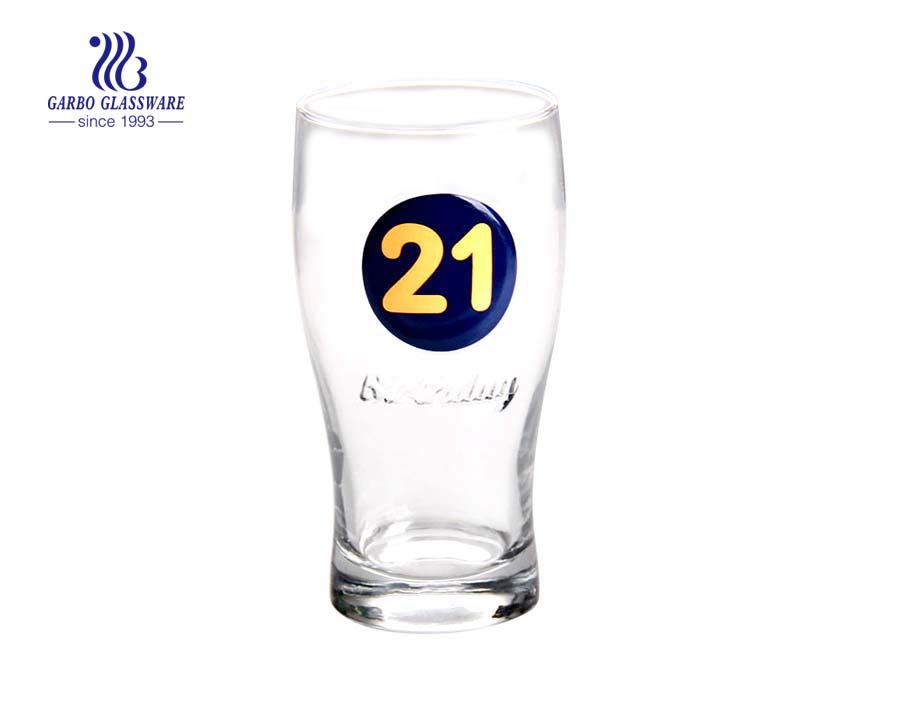 580ml decals beer drinking blowing glass cup