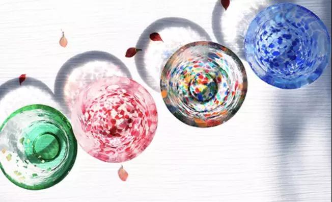 Beautiful glass cups are blown up